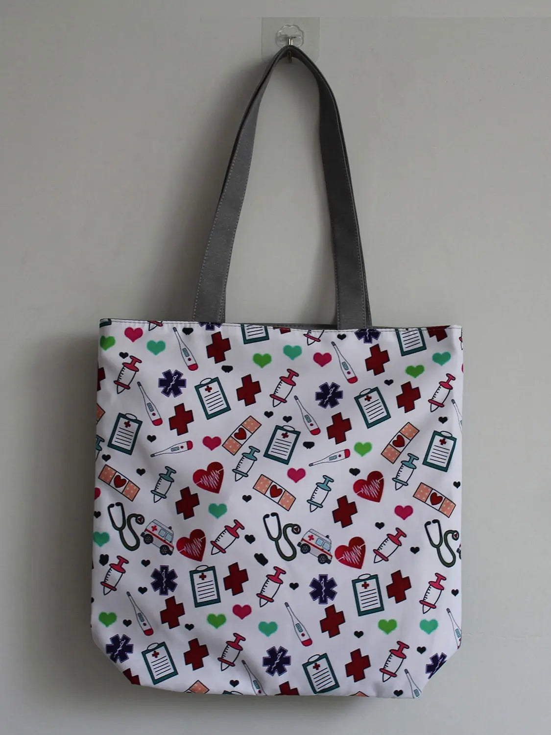 Injection Nurse ECG Pattern Handbag Eco Friendly Tote Bag
