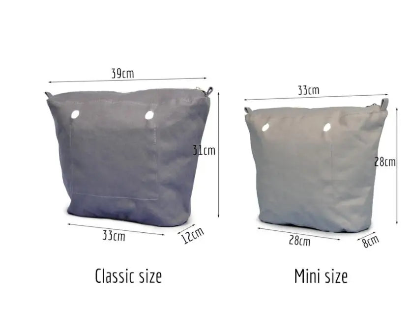Mini Obag Canvas Insert Zipper Pocket