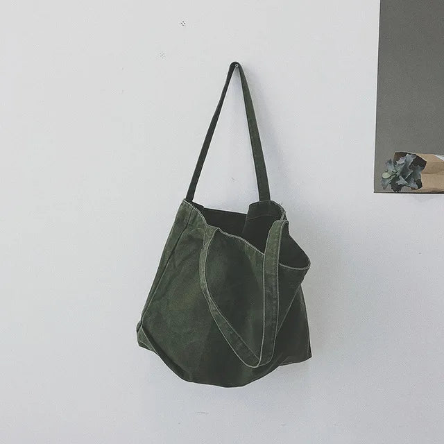Canvas Shoulder Bag Large Capacity Eco Tote Shopping Bag