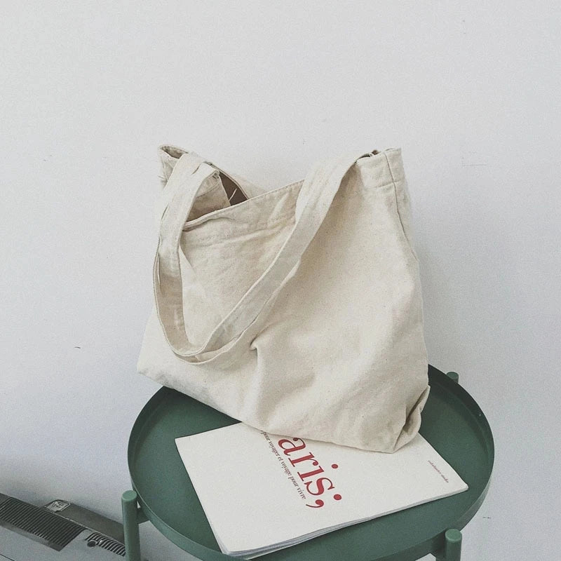 Canvas Shoulder Bag Large Capacity Eco Tote Shopping Bag