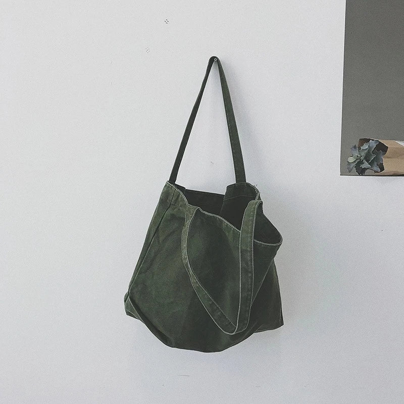 Canvas Shoulder Bag Large Capacity Eco Tote Shopping Bag