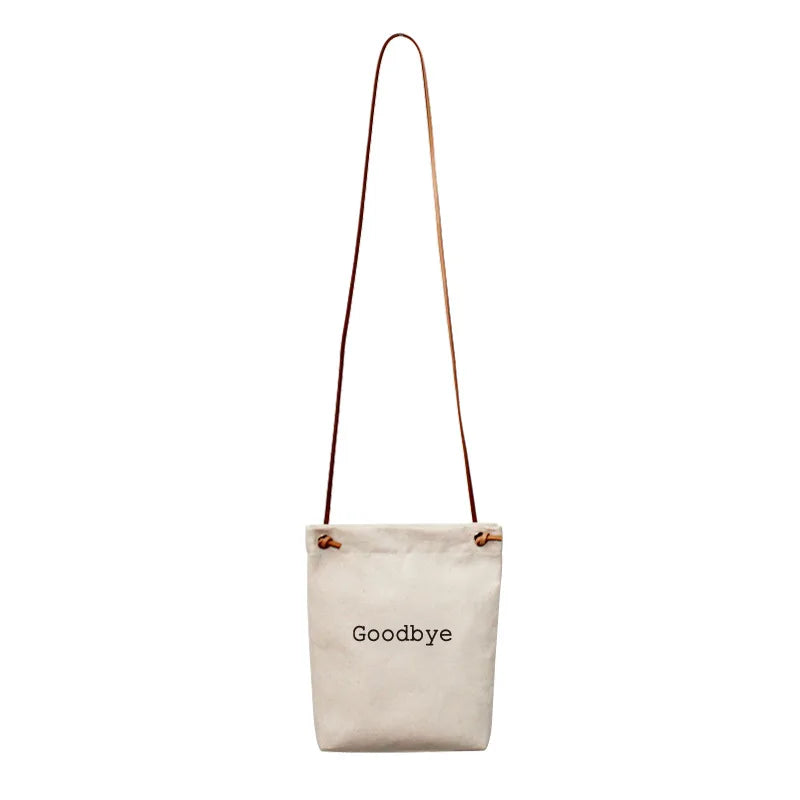 Ins Hello Letter Print Canvas Messenger Bags