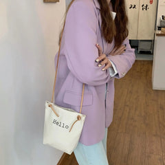 Ins Hello Letter Print Canvas Messenger Bags