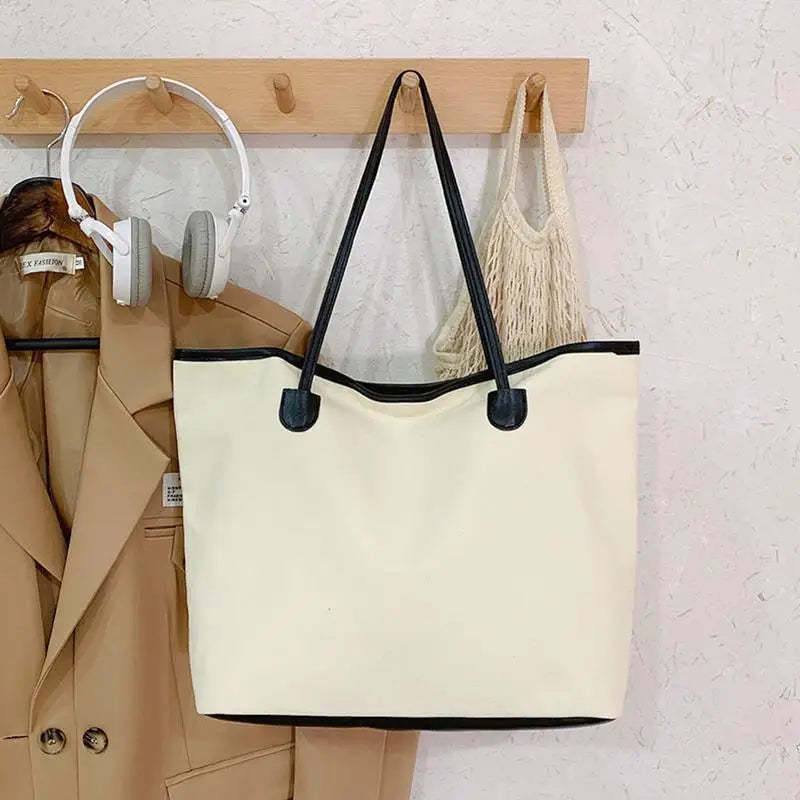 Large Capacity Shoulder Bag Women Canvas Totes All-match Storage Pouch