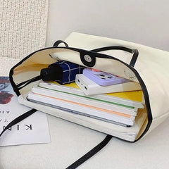 Large Capacity Shoulder Bag Women Canvas Totes All-match Storage Pouch