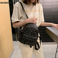 Mini Campus Schoolbag Rivet Backpack for Girls