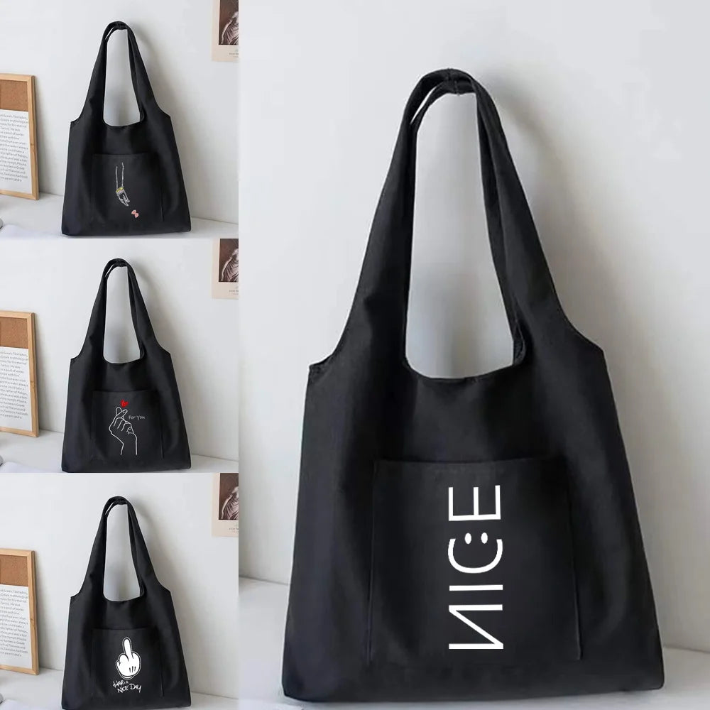 Canvas Vest Shoulder Bag Big Capacity Tote