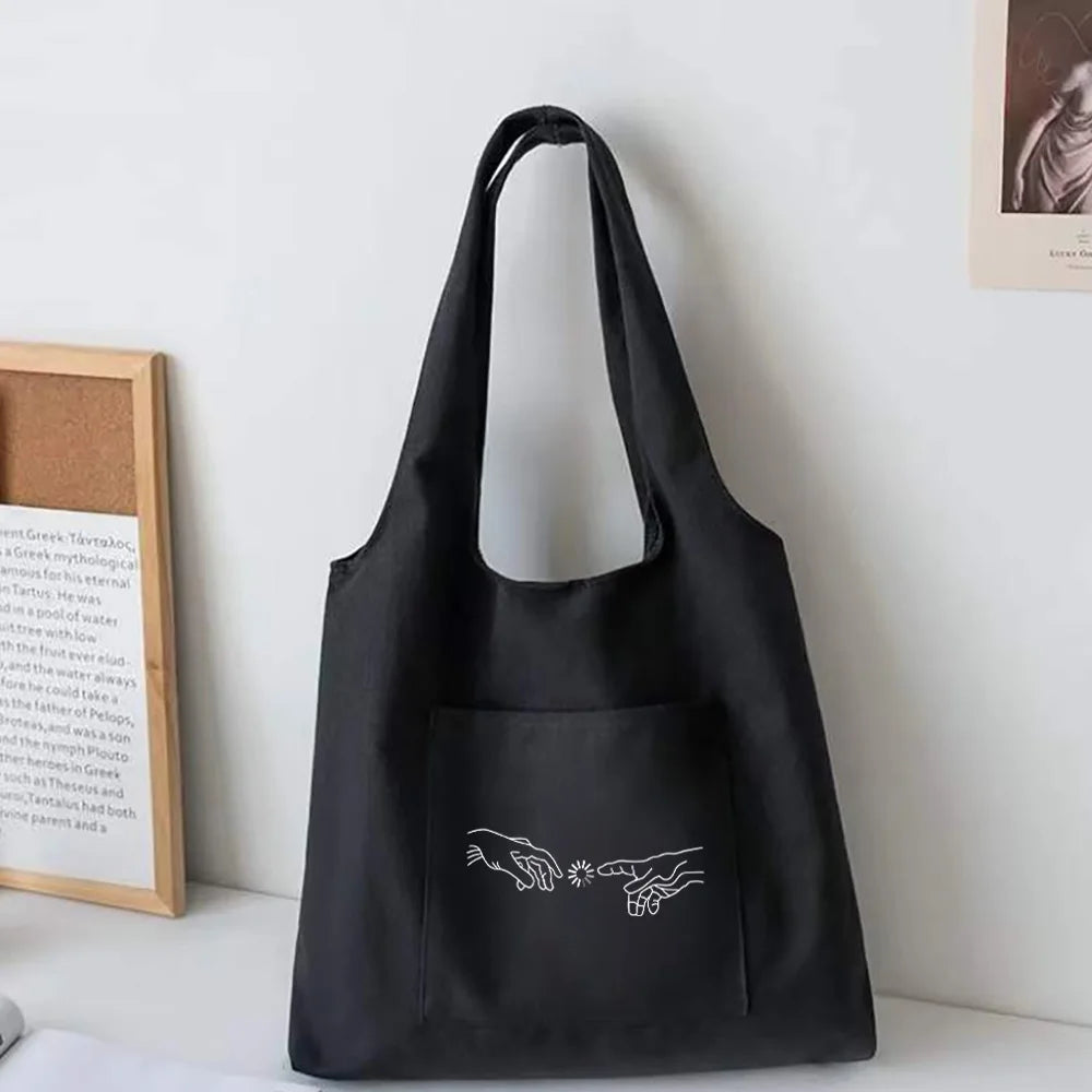 Canvas Vest Shoulder Bag Big Capacity Tote