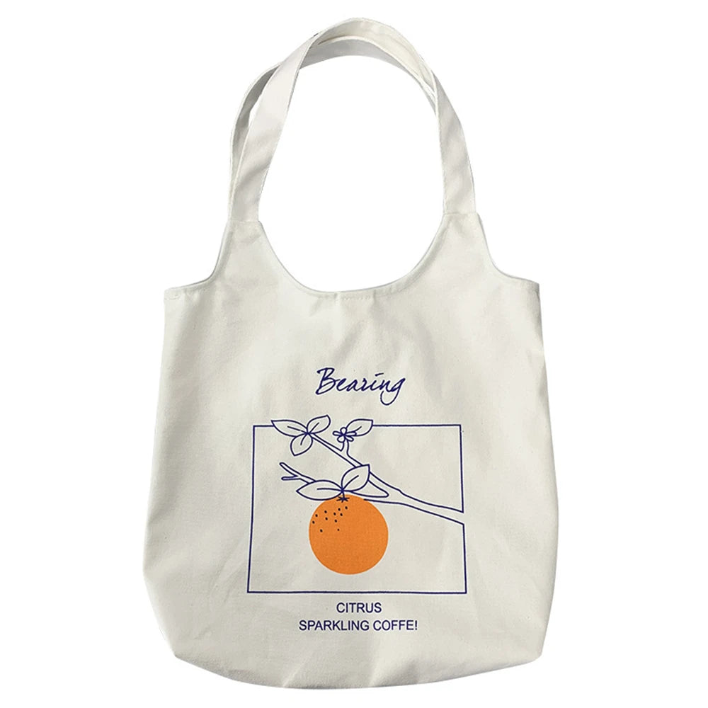 Ins Fruit Orange Canvas Bag Literary Women's Canvas Bag Vest Style