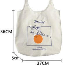 Ins Fruit Orange Canvas Bag Literary Women's Canvas Bag Vest Style