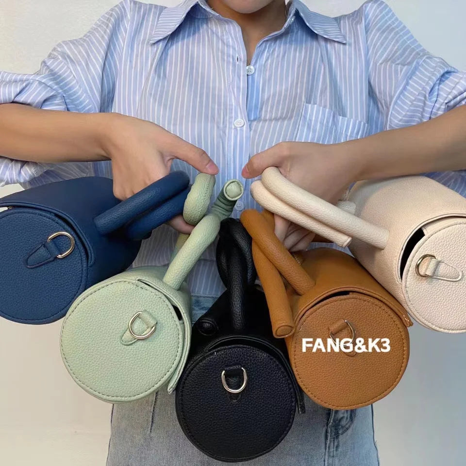 Deformed Handle Handbags Creative Cylinder Shoulder Bag