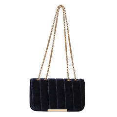Ins Velvet Female Crossbody Bag Solid Chain Shoulder Bag