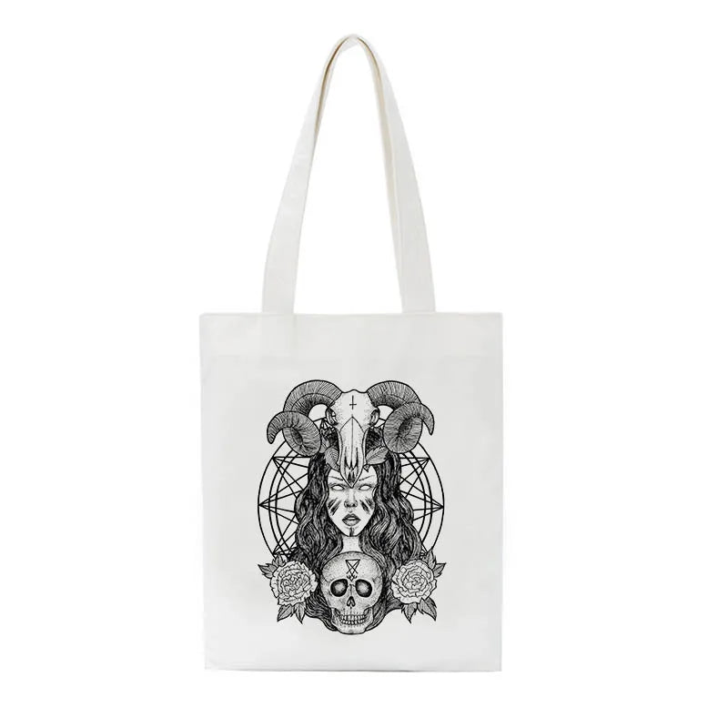 Vintage Mythical Sun Cartoon Printed Canvas Shoulder Bag
