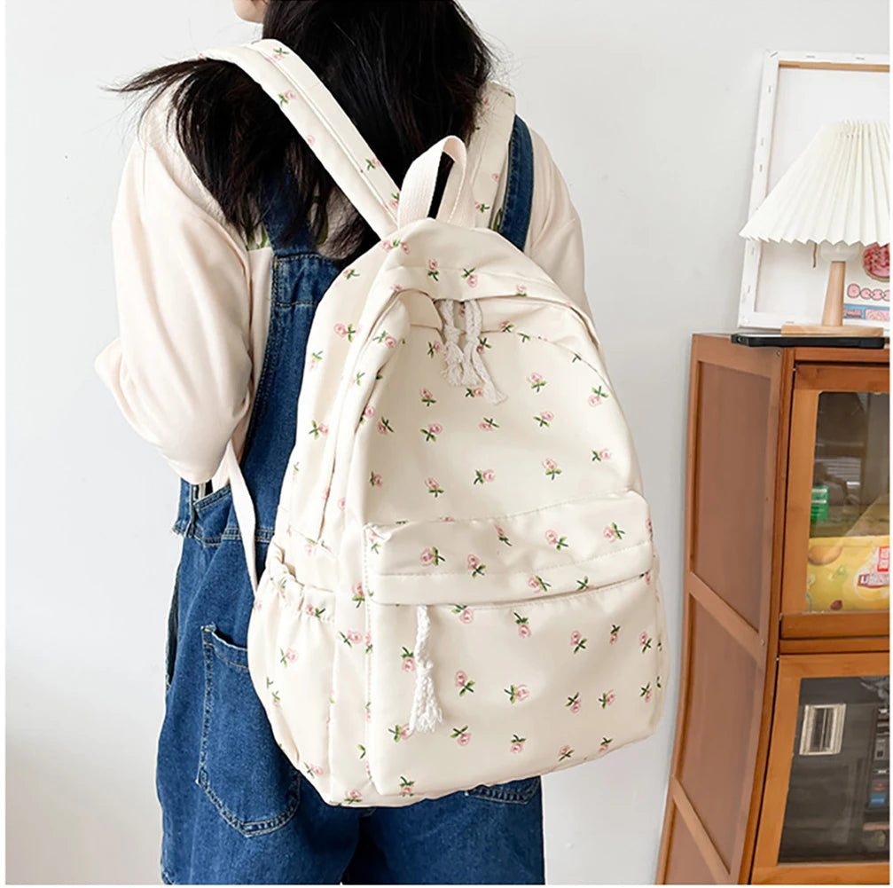 Small Fresh School Students Floral Casual Backpack