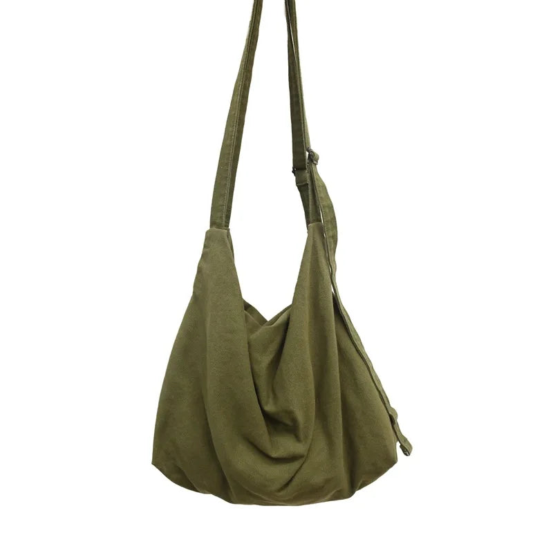 Lazy Wind Canvas Bag Japanese Retro Minimalist Shoulder Messenger Handbag