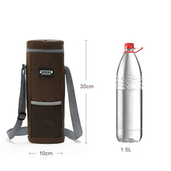 Insulated Bottle Bag Zip Up Ice Wine Cooler Shoulder Strap