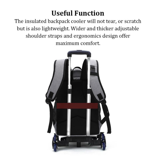 Insulated Lunch Bag Adjustable Shoulder Straps Anti-scratch Outdoor Backpack
