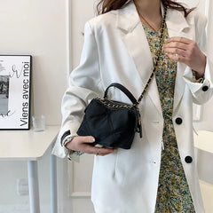 Nylon Rhombus Chain Shoulder Bag, Versatile High Quality Dumpling Bag
