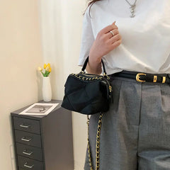 Nylon Rhombus Chain Shoulder Bag, Versatile High Quality Dumpling Bag