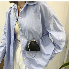 Chain Clip Kiss Lock Shell Shoulder Messenger Bag