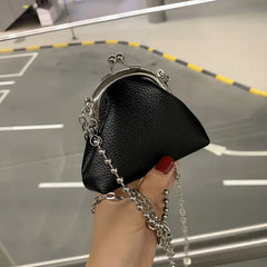Chain Clip Kiss Lock Shell Shoulder Messenger Bag