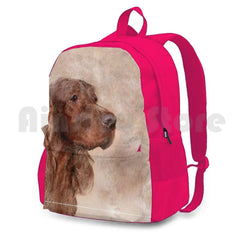 Irish Setter Dog Hiking Backpack Waterproof Camping Travel
