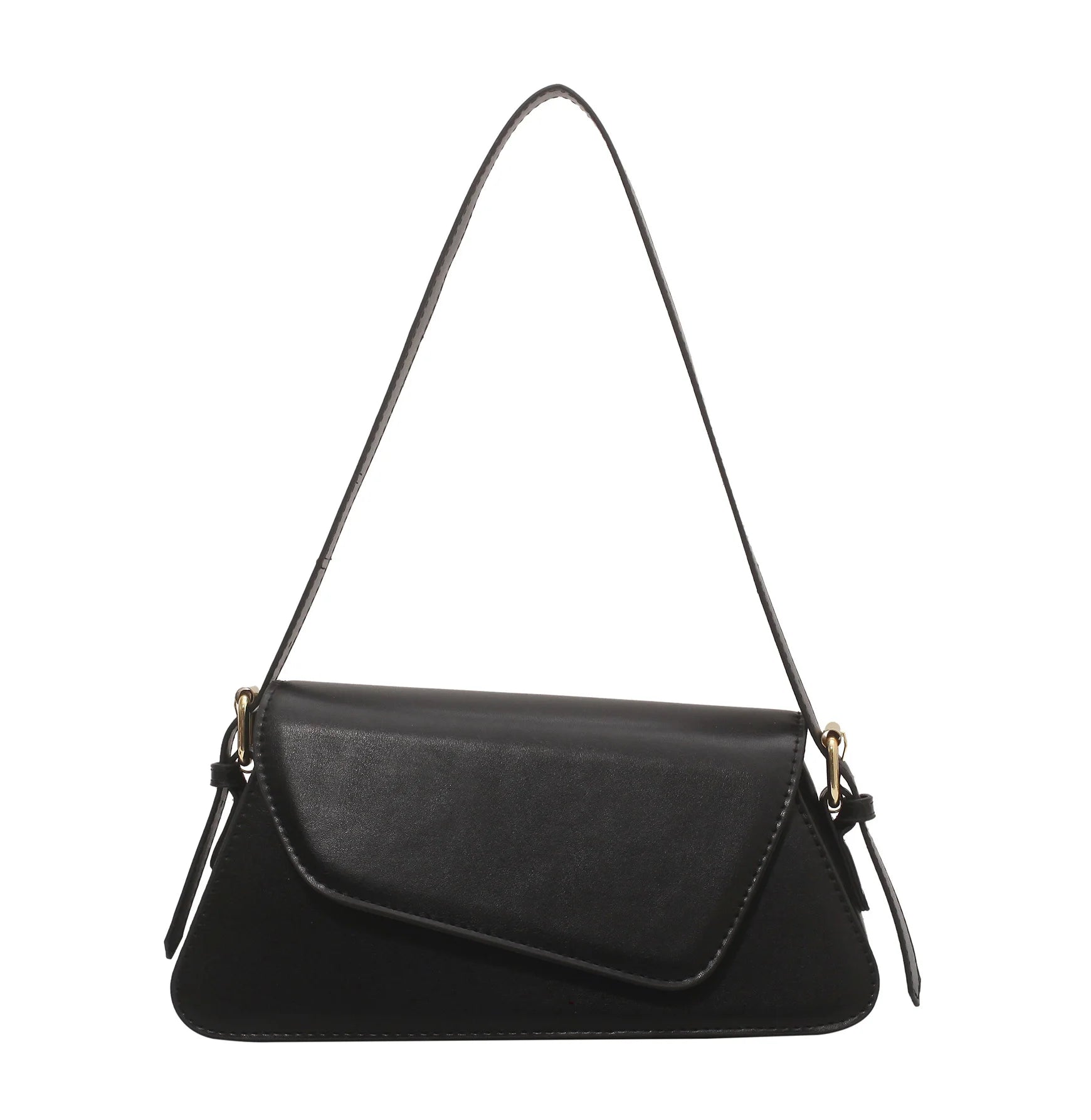 Irregular Flap Small PU Leather Underarm Crossbody Bag