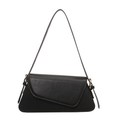 Irregular Flap Small PU Leather Underarm Crossbody Bag