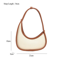 Irregular Shaped Women Shoulder Bags PU Canvas Patchwork Tote Clutch Handbag