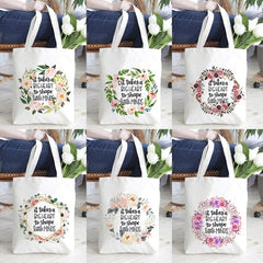 Teacher Life Canvas Shopping Tote Bag Reusable Shoulder Book Bag