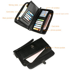 Men's Clutch Bag Long Handbag Split Leather Wallet