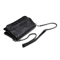 Skull Women Crossbody Bag Leather Small Skull Shoulder Bag Chain Clutch