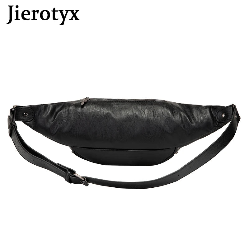 Vintage Skull Rivet Leather Waist Bag Gothic Style