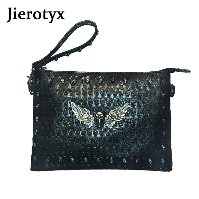 Men Envelope Messenger Bag Angel Skeleton Thin Handbag