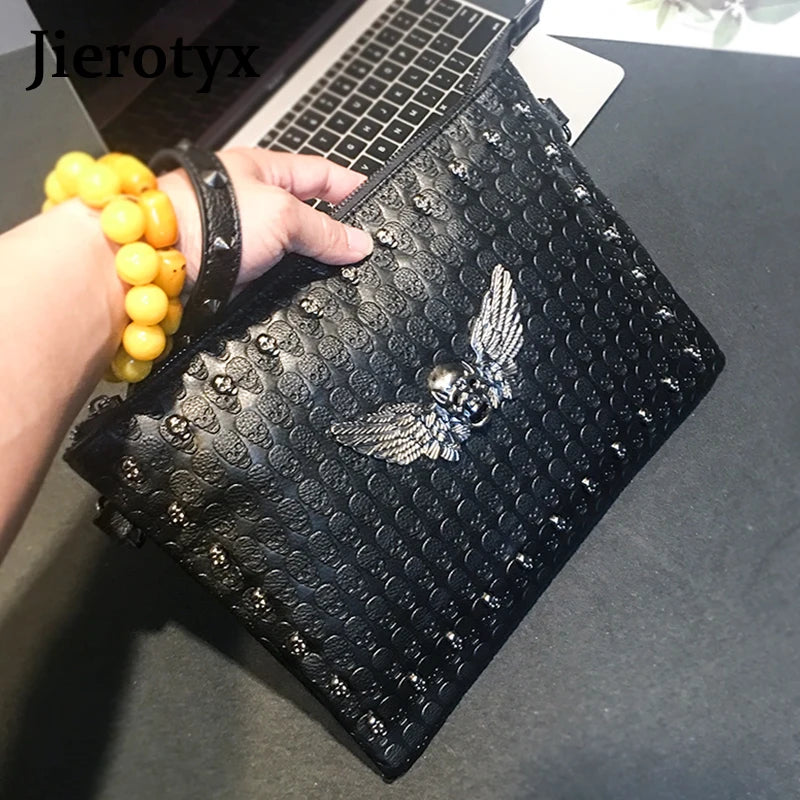 Men Envelope Messenger Bag Angel Skeleton Thin Handbag