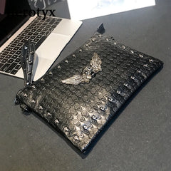 Men Envelope Messenger Bag Angel Skeleton Thin Handbag