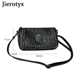 Studded Skull Crossbody Bag Vegan Leather Shoulder Bag