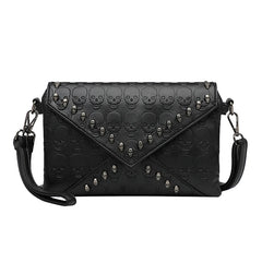 Women's Skull Prints Tote Handbag with Skull Rivets