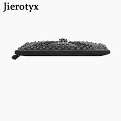 JIETOTYX Skull Cosmetic Bag Rivet Shoulder Bags Toiletry Pencil Case