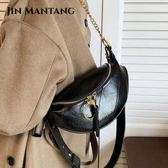 Women's Leather Chain Waist Belt Bag Crossbody Chest Phone Purse Fanny Pack
