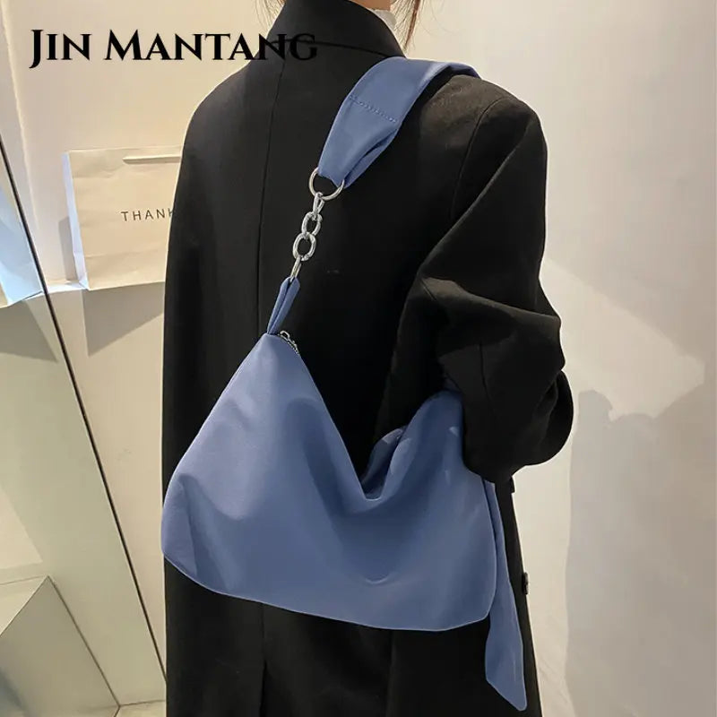 Women's Crossbody Bag with Knotted Chain Straps