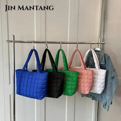 Large Winter Shoulder Bag Nylon Handbags Top Handle Bag