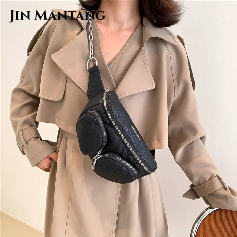 Crocodile Pattern Waist Bag for Women, Phone Packs Fanny Chest Pack
