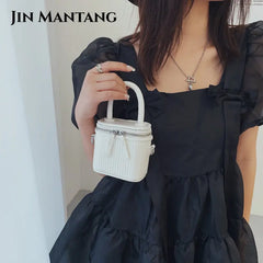 Mini Box PU Leather Crossbody Bag for Women Shoulder Handbag Purses