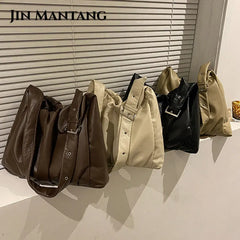 Women Shoulder Bags Soft PU Leather Handbag Casual Lady Totes Large Capacity
