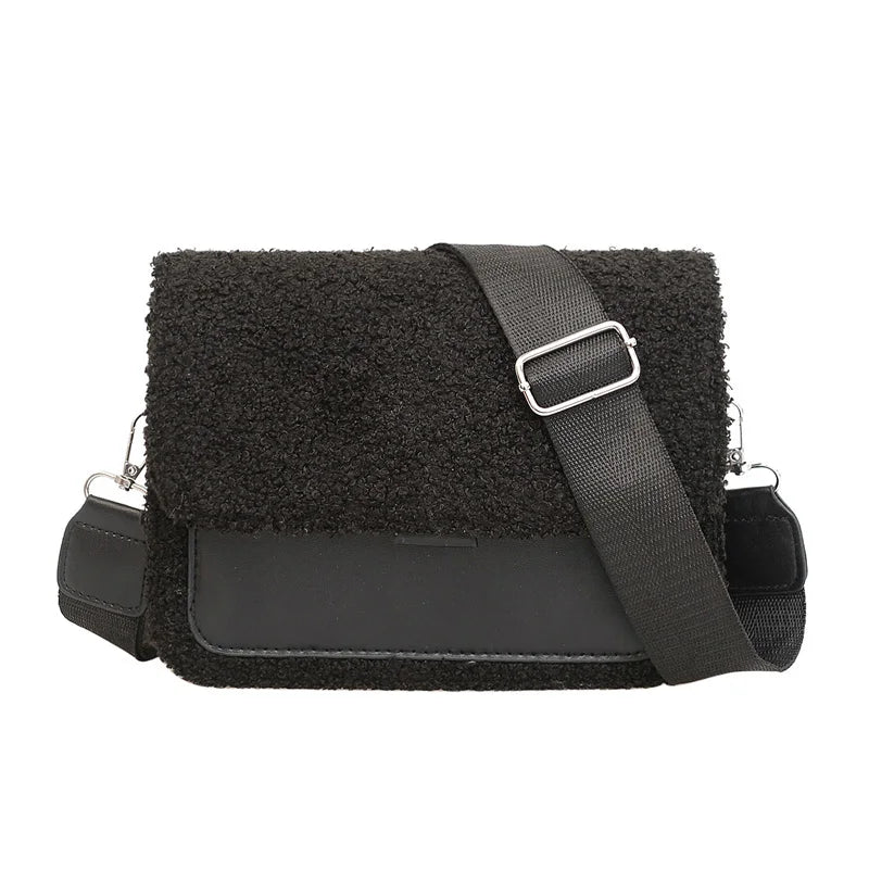 Winter Wool Shoulder Bag Plush Messenger Bags for Women