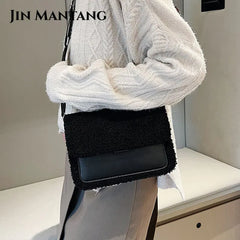 Winter Wool Shoulder Bag Plush Messenger Bags for Women