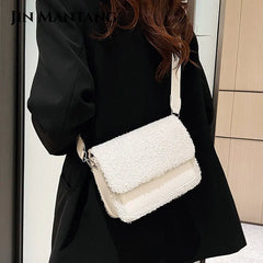 Winter Wool Shoulder Bag Plush Messenger Bags for Women