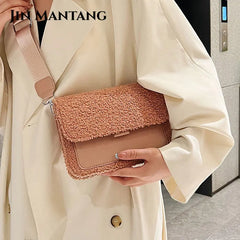 Winter Wool Shoulder Bag Plush Messenger Bags for Women