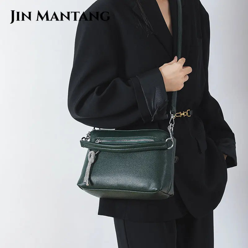 Women's Zipper Tote Bag PU Leather Shoulder Handbag